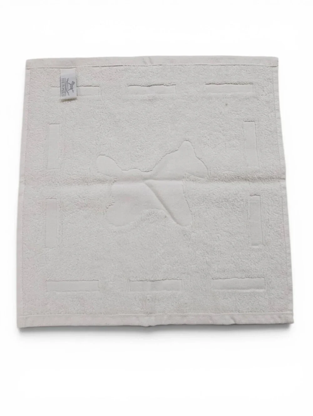 Hermès Cabribole Carre Dada Baby Terry Wash Cloth In White